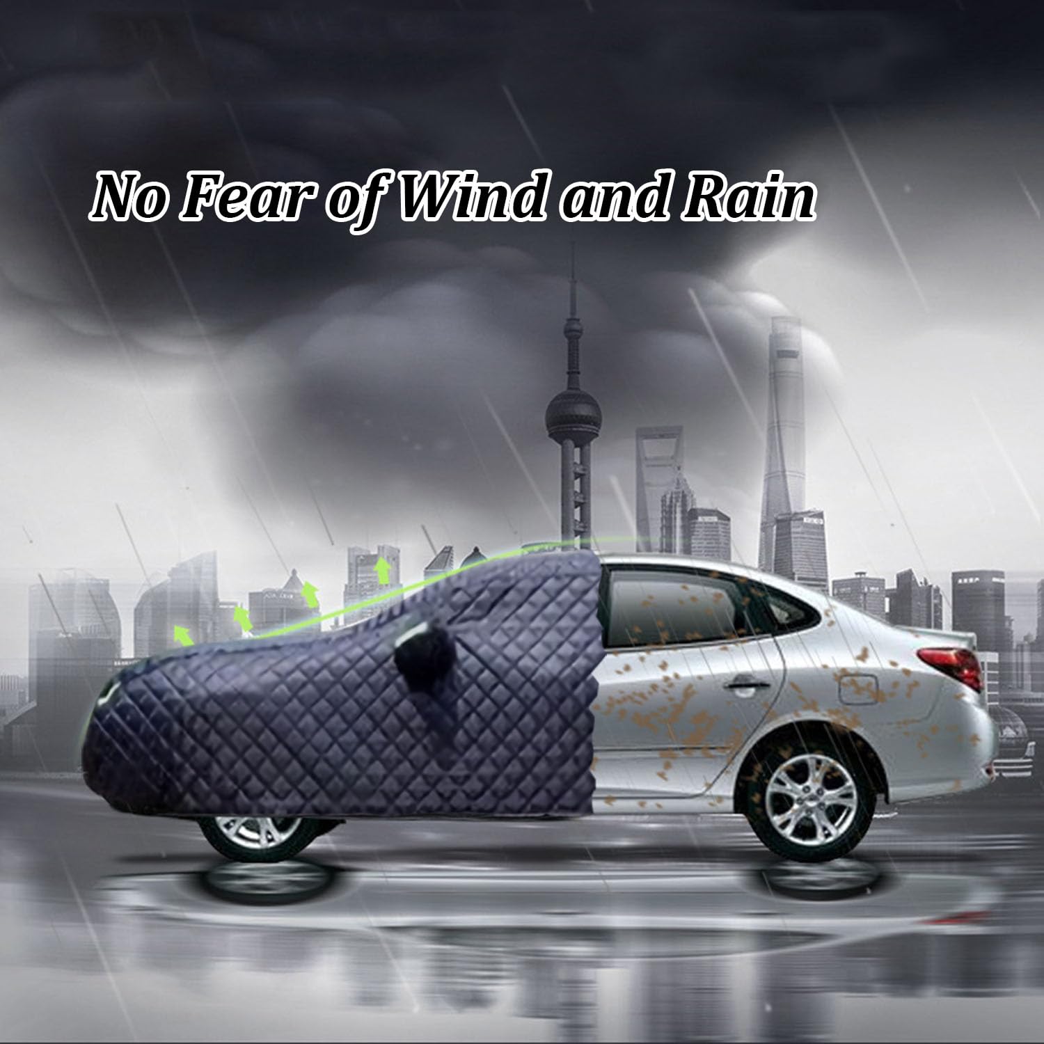 Funda Coche Antigranizo para Audi RS6 2002-2023, Cubierta de Coche Exterior Impermeable, Lona Coche Transpirable Antigranizo Antinieve, con Cremallera Exterior
