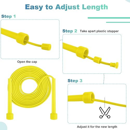 Miniatura 4 de Aodaer Cuerda de saltar de PVC ajustable para niños, cuerda de saltar multicolor a granel con asas de plástico, ligera para ejercicio de fitness al