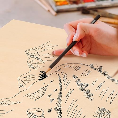 Miniatura 4 de 50 hojas de madera de tilo de 8 x 12 pulgadas, 0.079 in de grosor, hojas de madera fina rectangular sin terminar con superficies lisas para