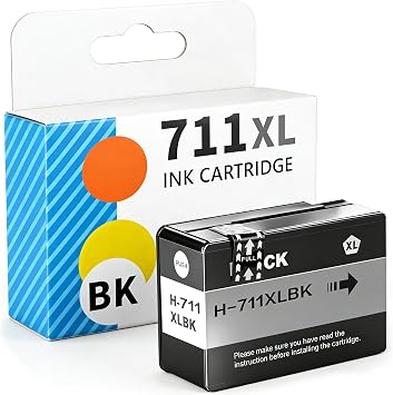 711 Ink Black Cartridge Compatible with HP 711XL CZ133A Ink cartridges for DesignJet T100 T120 T125 T130 T520 T525 T530 Printer 711 XL Ink
