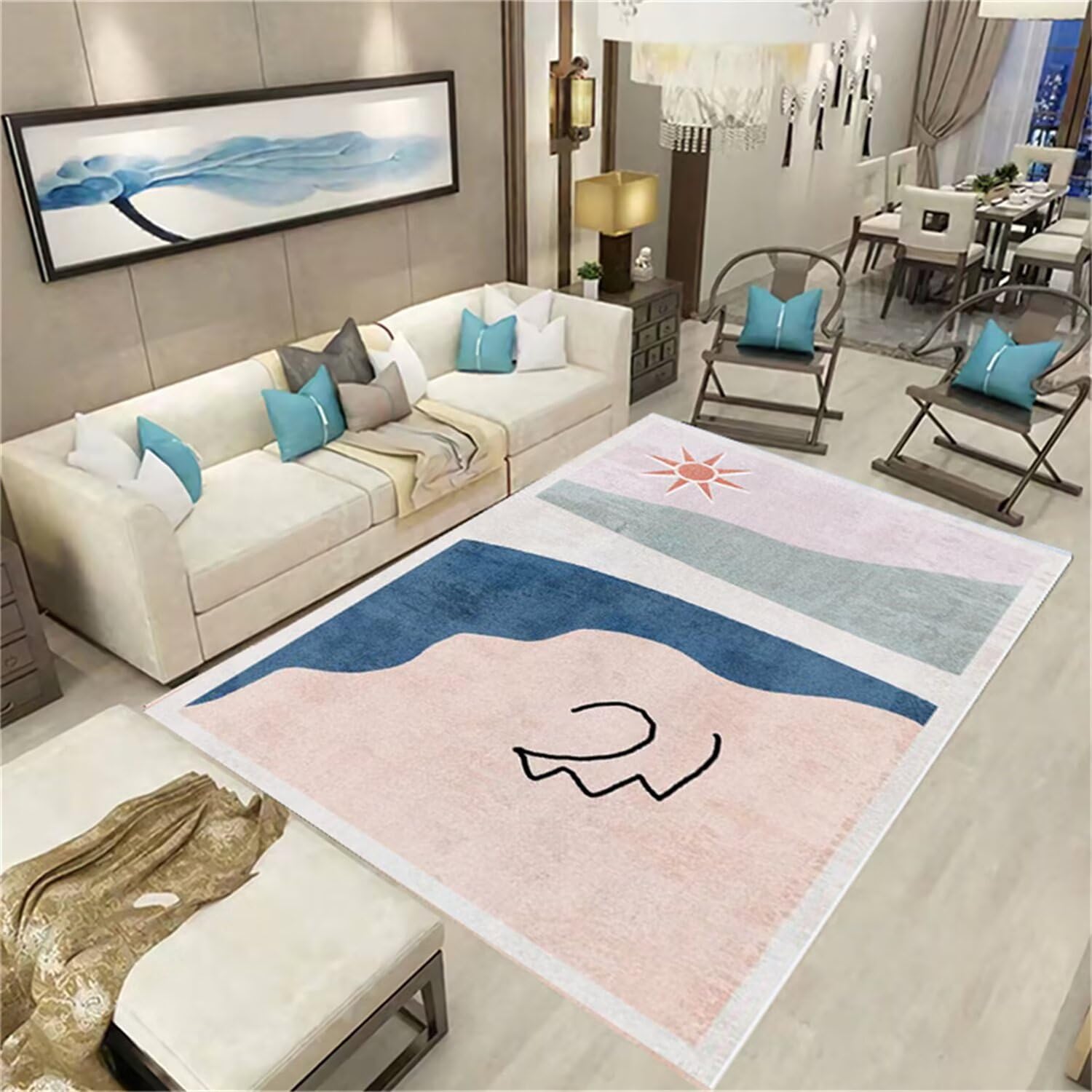 Tapis anti-poussière pour chambre de filles fini les allergies avec le style rose bleu