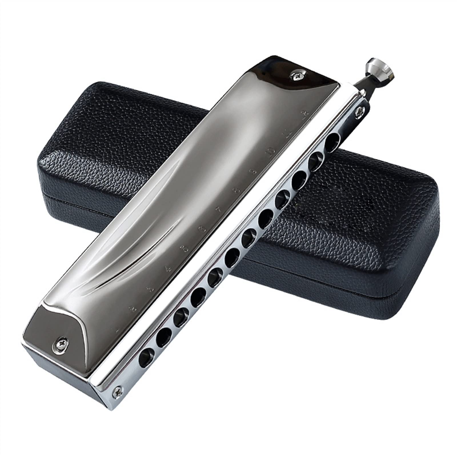 Chromatyczna Harmonijka 12-otworowa Harmonijka C-tuned Dla Początkujących, Profesjonalna Wydajność Harmonijka Dla Początkujących (Color : 01)
