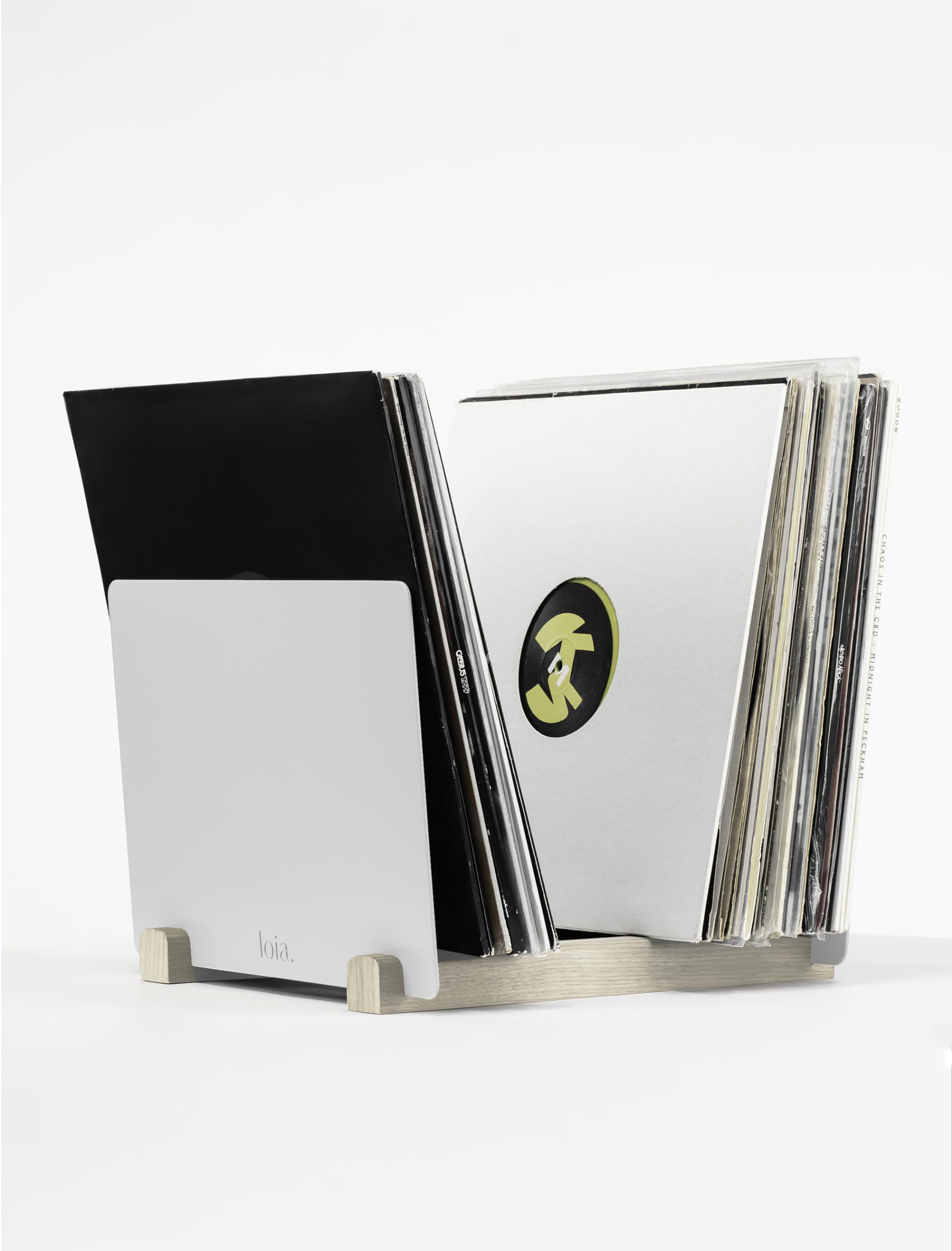 Loia Le Rangement Vinyles - Hêtre et Blanc