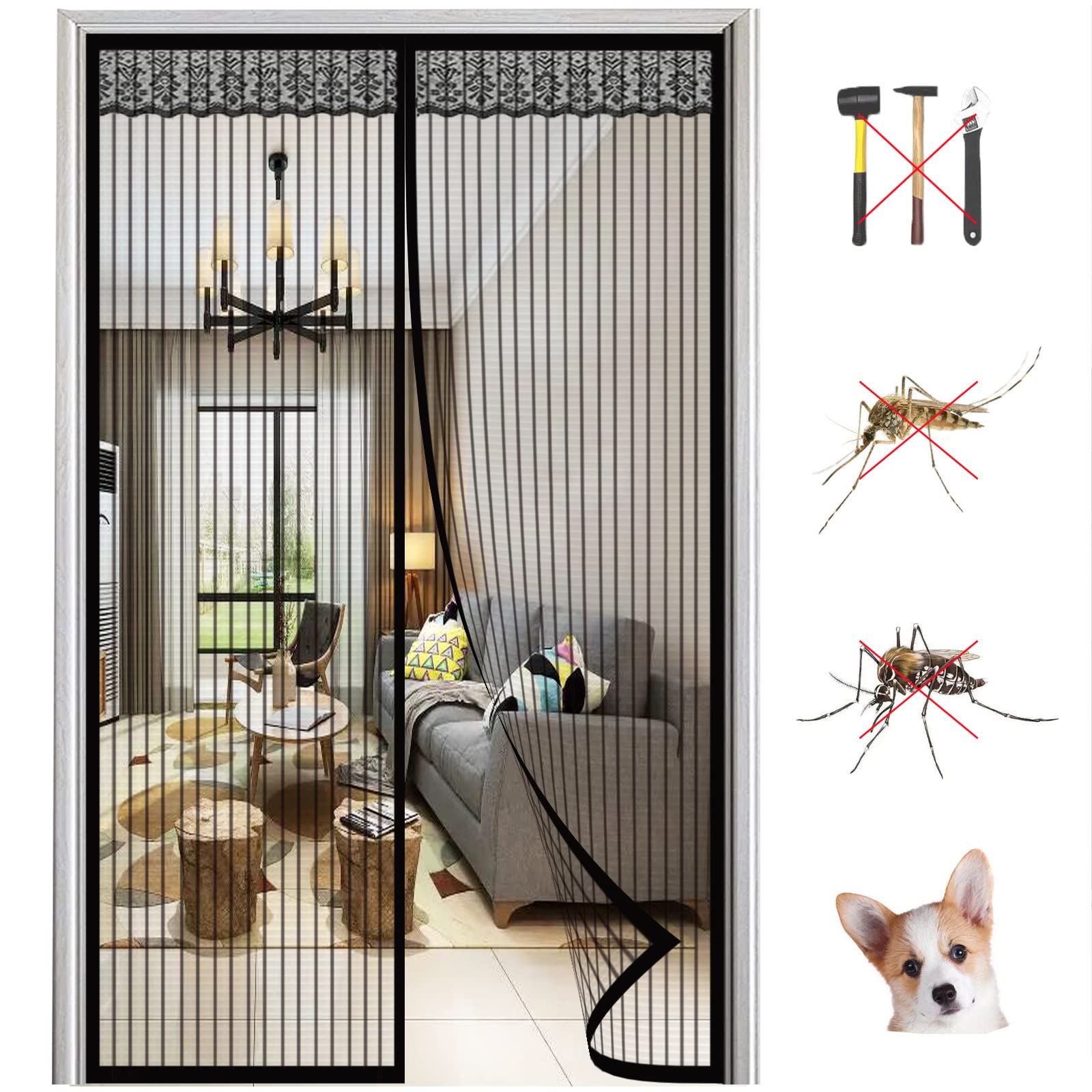 Moustiquaire pour portes magnétique rideau anti moustiques de chambre