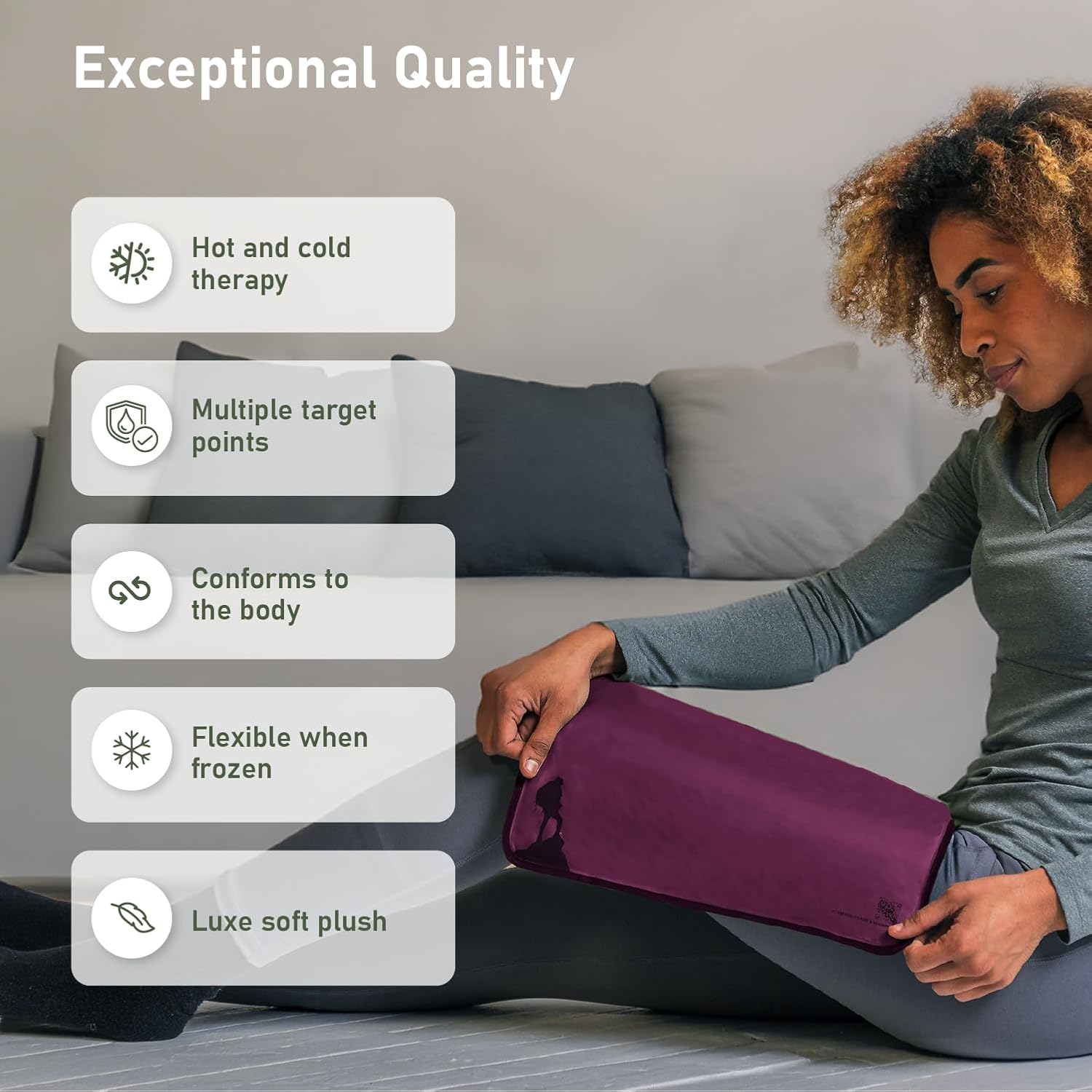 Large Ice Packs for Injuries Reusable - Soft Gel Hot and Cold Packs for Injuries, Hip, Shoulder, Back Pain Relief - 12" x 15" - Purple