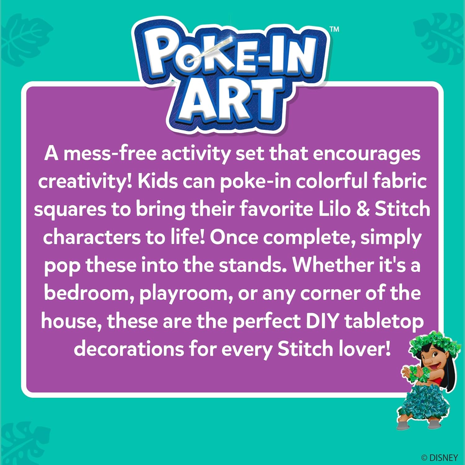 Skillmatics Poke-in Art - Lilo & Stitch Characters, Mess-Free Fun for Kids, DIY Wood Craft Kits, Creative Activity, Gifts for Girls & Boys Ages 4, 5, 6, 7, 8, 9
