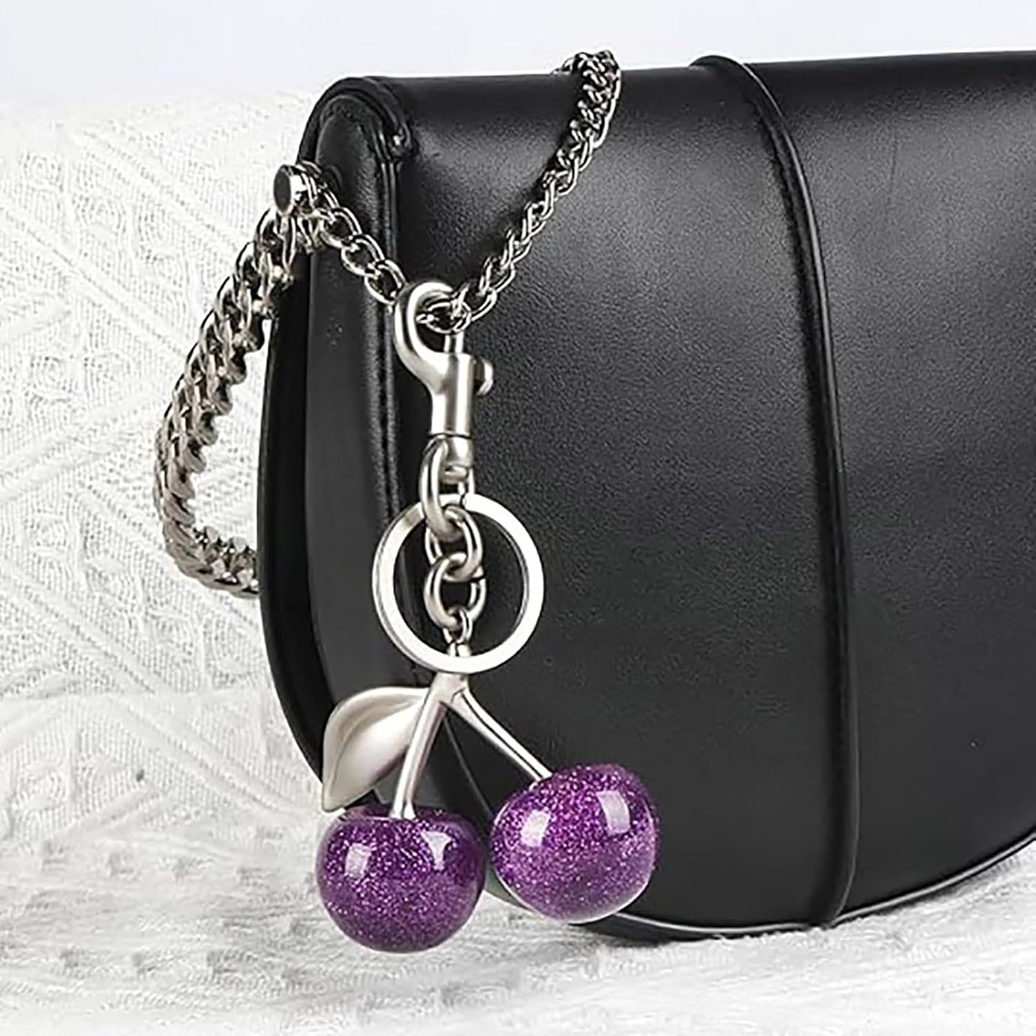 Cherry Bag Charm Keychain, Cherry Purse Charm for Women Handbags image 4