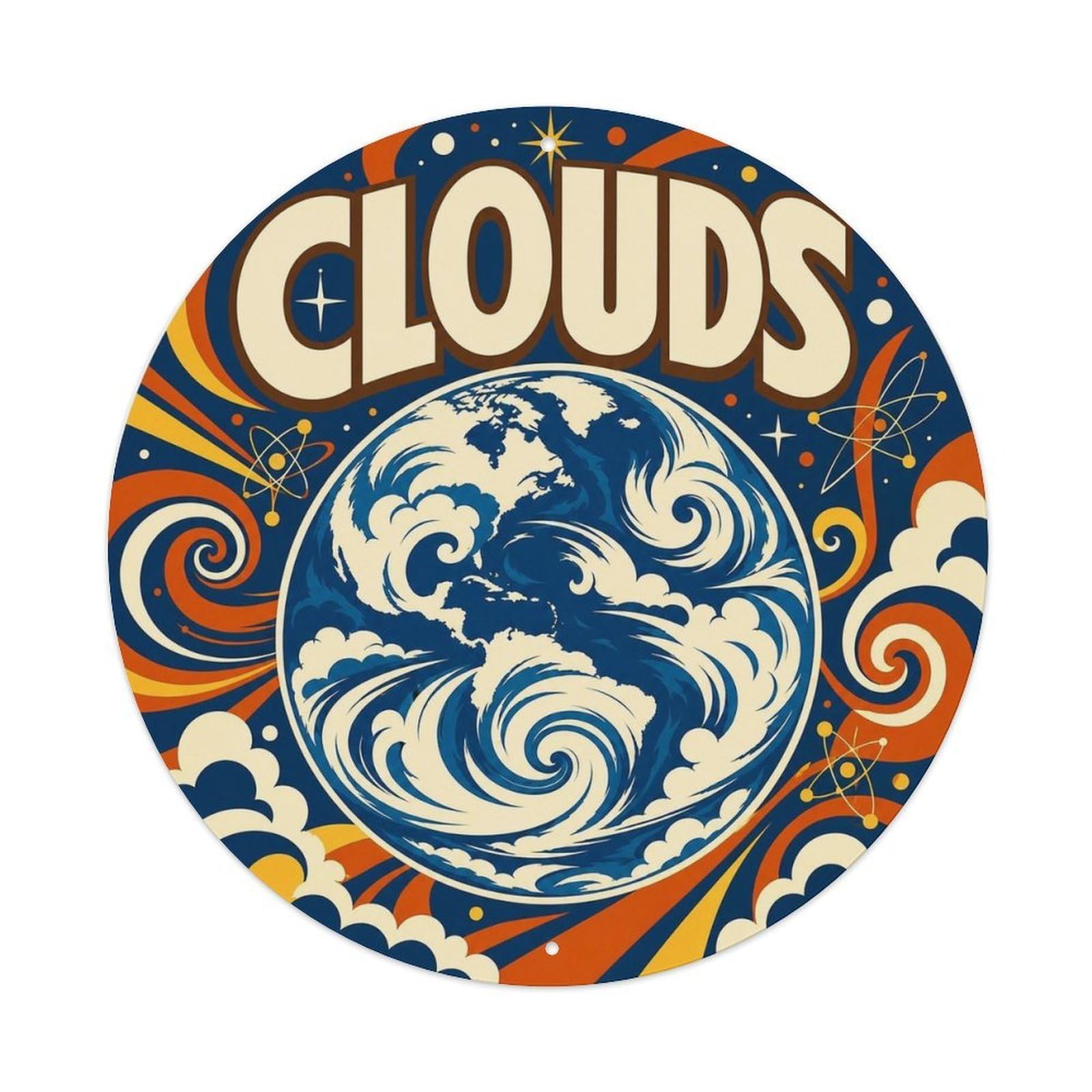 Starscape Earth Cloud Swirls Astronomy Celestial Metal Tin Sign
