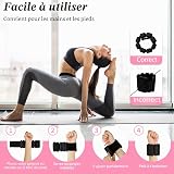 Omtofo 2 PCS Poids de Poignet réglables Poids de Cheville pour yoga, danse, barre, pilates, cardio, aérobic, marche(Noir) - 5