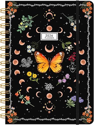 Agenda de tapa dura 2024, agenda diaria semanal y mensual, cuaderno de lista de tareas 2024 con pestañas mensuales, bolsillo interior, encuadernado