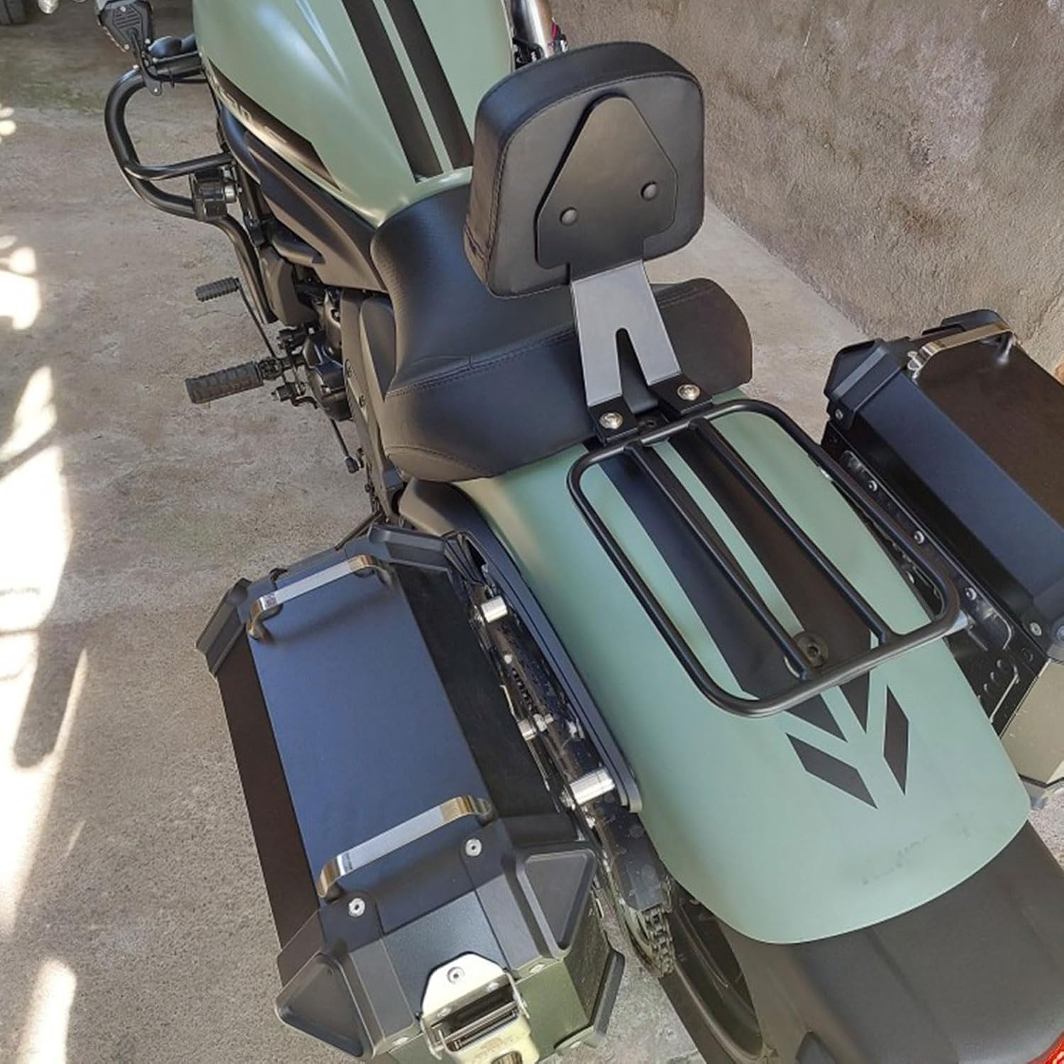 VN650 Sissy Bar Backrest Luggage Rear Rack - Passenger Comfortable Back Seat Cushion Pad fit for Ka&wa&sa&ki Vulcan S 650 VN 650/EN650 Accessories 2015-2026