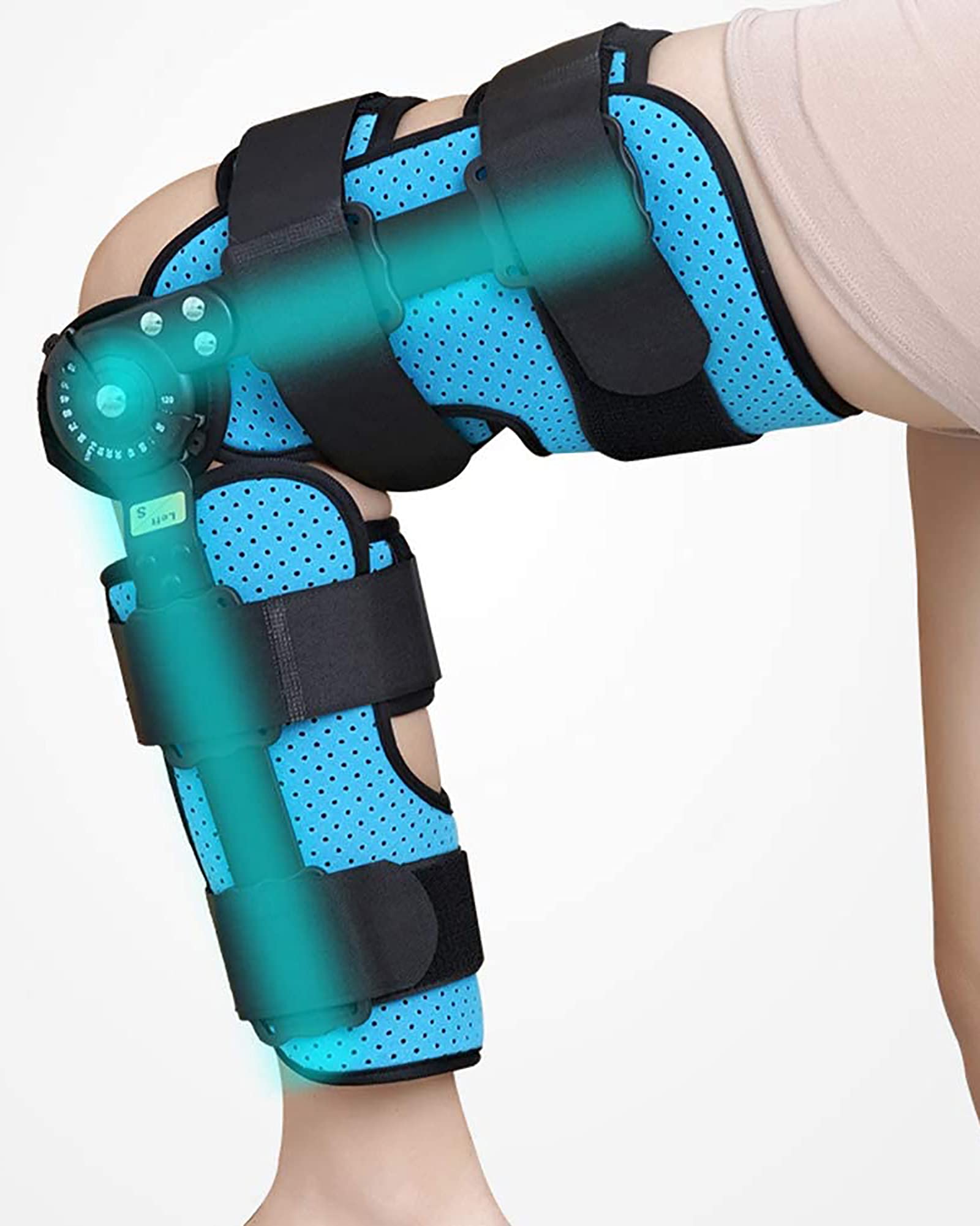 Ortesi del ginocchio Regolabile Staffa di fissaggio dell'articolazione del ginocchio articolata Stabilizzatore per gambe in lega di alluminio Dispositivo di allenamento per il recupero di infortuni