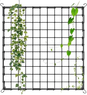 Scrog Netz 150x150 cm Pflanzennetz Elastische Ranknetz für Kletterpflanzen, Pflanzen Grow Netz Gartennetze mit 4 Haken Ranknetz für Pflanzen, Gemüse, Früchte, Blumen