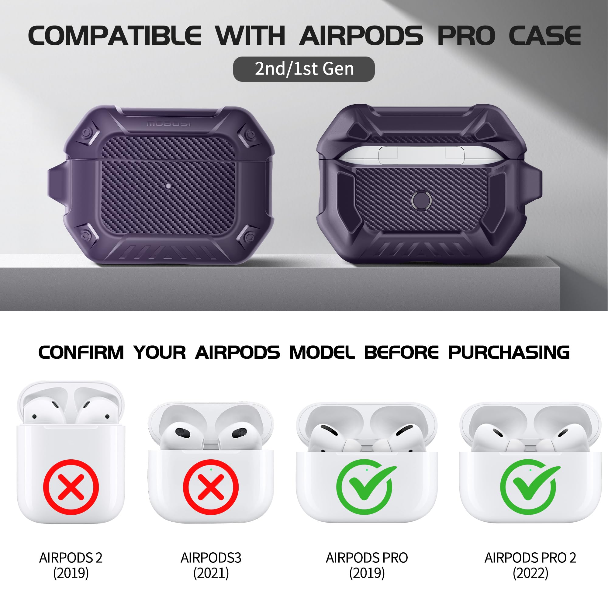 Coque AirPods Pro 3 Avec Verrouillage - Protection Militaire, Compatible MagSafe, Kit Nettoyage Inclus