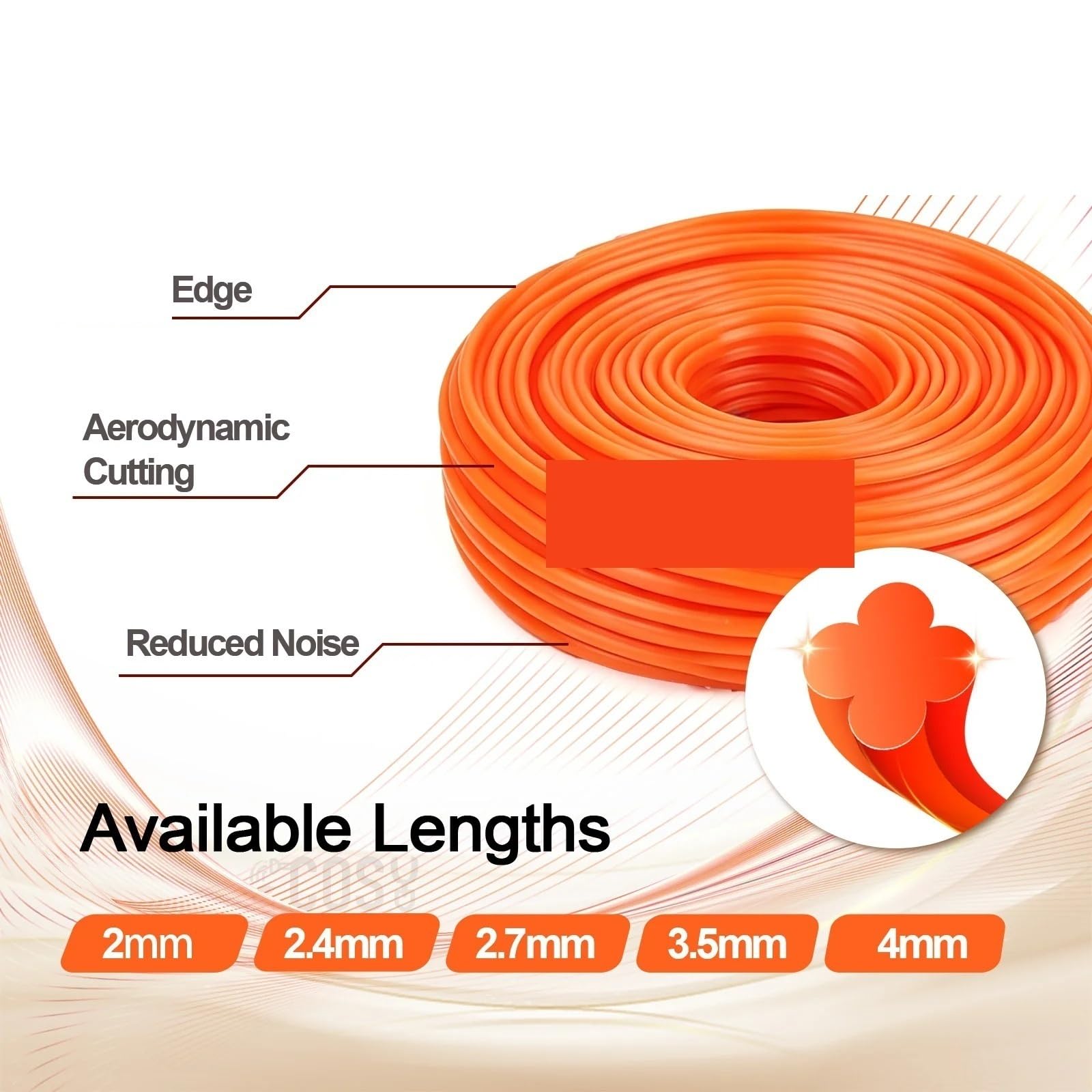 Hilo De Corte De Nailon, Cuerda For Quitar Césped De 2,0-4,0mm, Adecuado For Piezas De Desbrozadoras Y Cortadoras De Césped(25M,2.0mm)