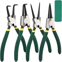 Lot de 4 Pinces à Circlips, Pince pour Circlip Interne et Externe avec étui portable, Pince Circlips Antirouille et Anti - flexion, Longueur 180 mm, Taille de la Pointe 1,6 mm
