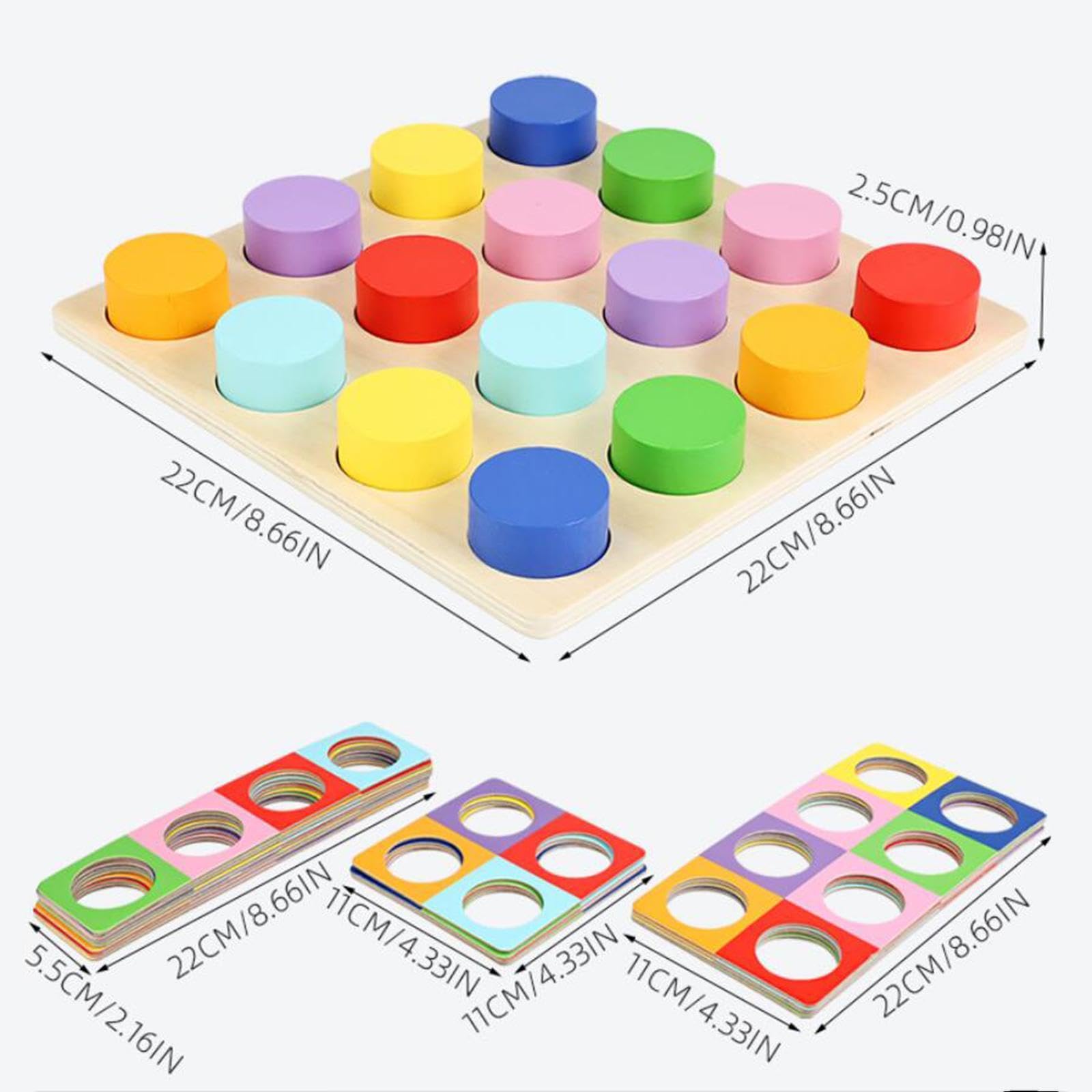 Sharplace Rompecabezas de Madera para Combinar Colores, Actividad para Niños de 1, 2 Y 3 años