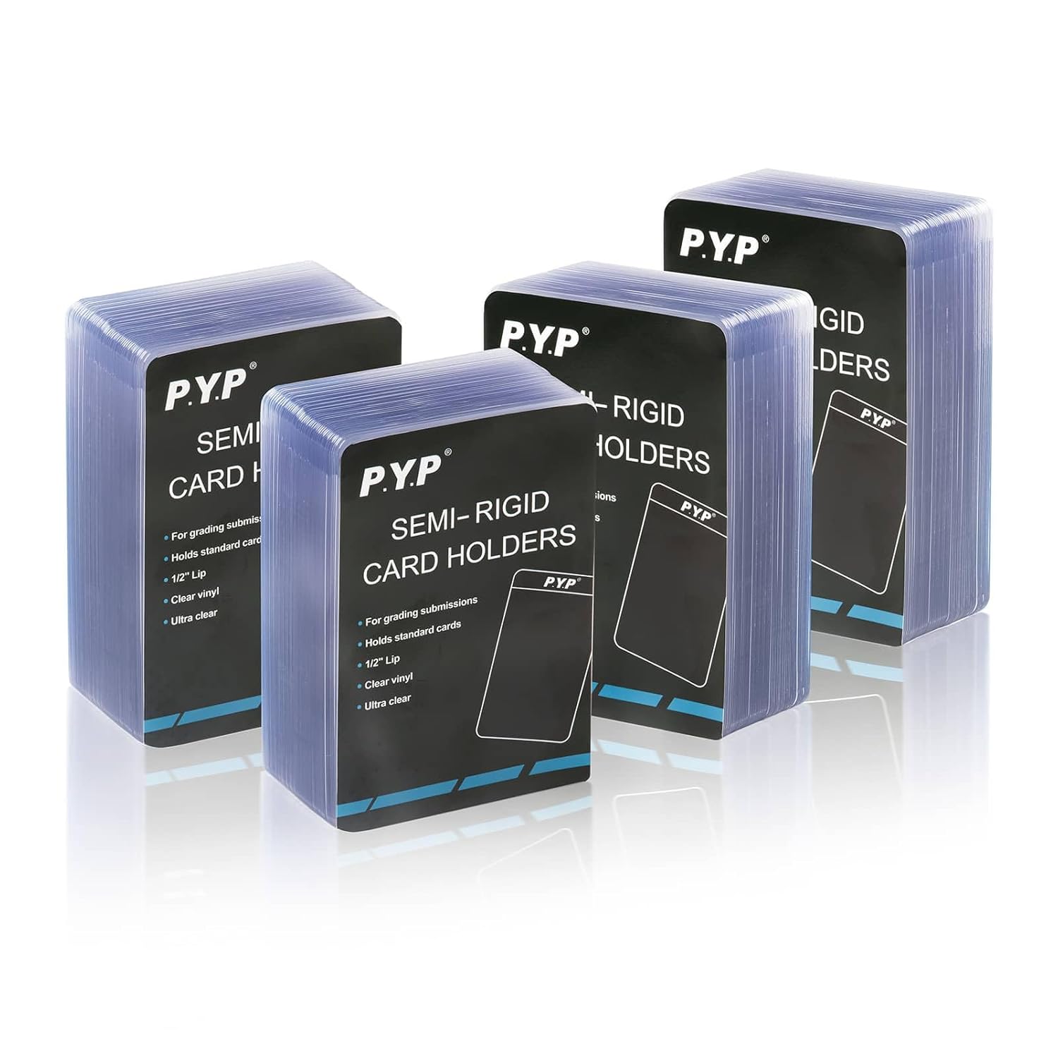 200ct Semi Rigid Card Holders - Card Sleeves for Trading Card with 1 2 Lip Sleeves Fit Standard