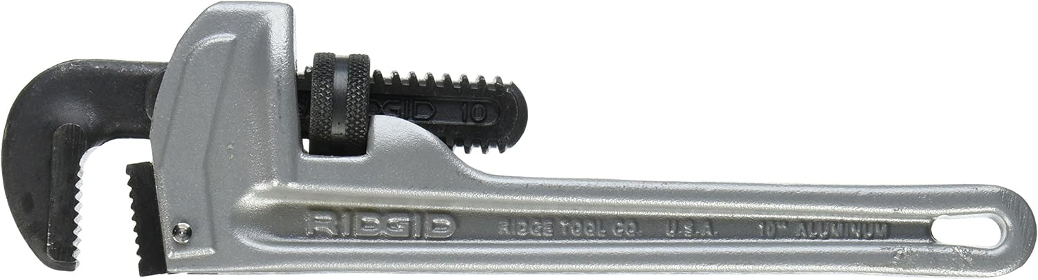 RIDGID 31090 10-Inch Aluminum Straight Pipe Wrench Model 810 - Lightweight Heavy-Duty Plumbing Tool