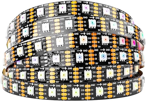 BTF-LIGHTING SK9822 similar a APA102C direccionable individualmente de 165 pies 164ft 60 píxelesLEDSM 300 LED no impermeable negro datos y reloj PCB