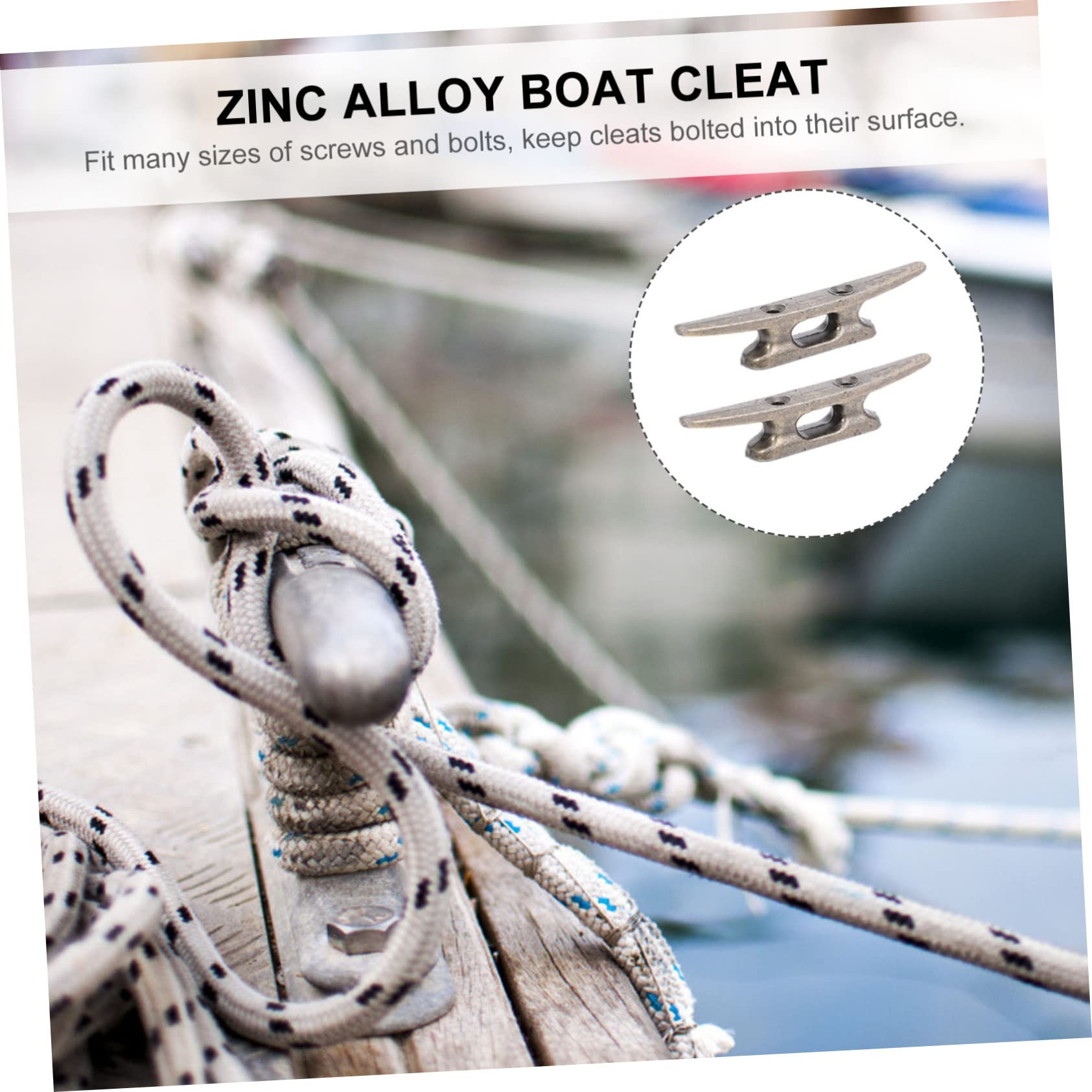 Unomor Boat Mooring Accessories Zinc Alloy Marine Dock Cleat Boat Tie Down Cleats Open Base