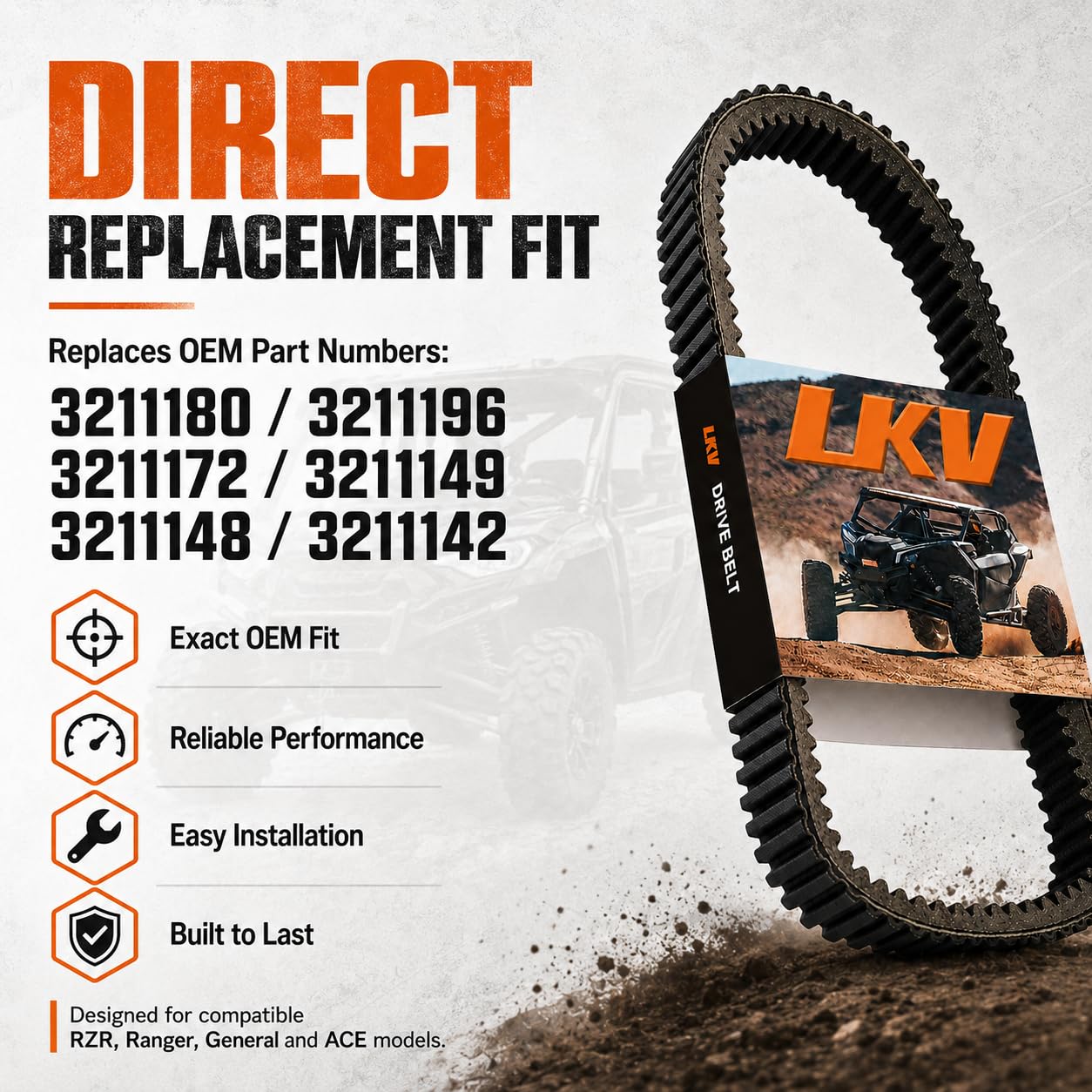 3211172 CVT Drive Belt Compatible with Polaris RZR 900 XP/RZR XP 1000