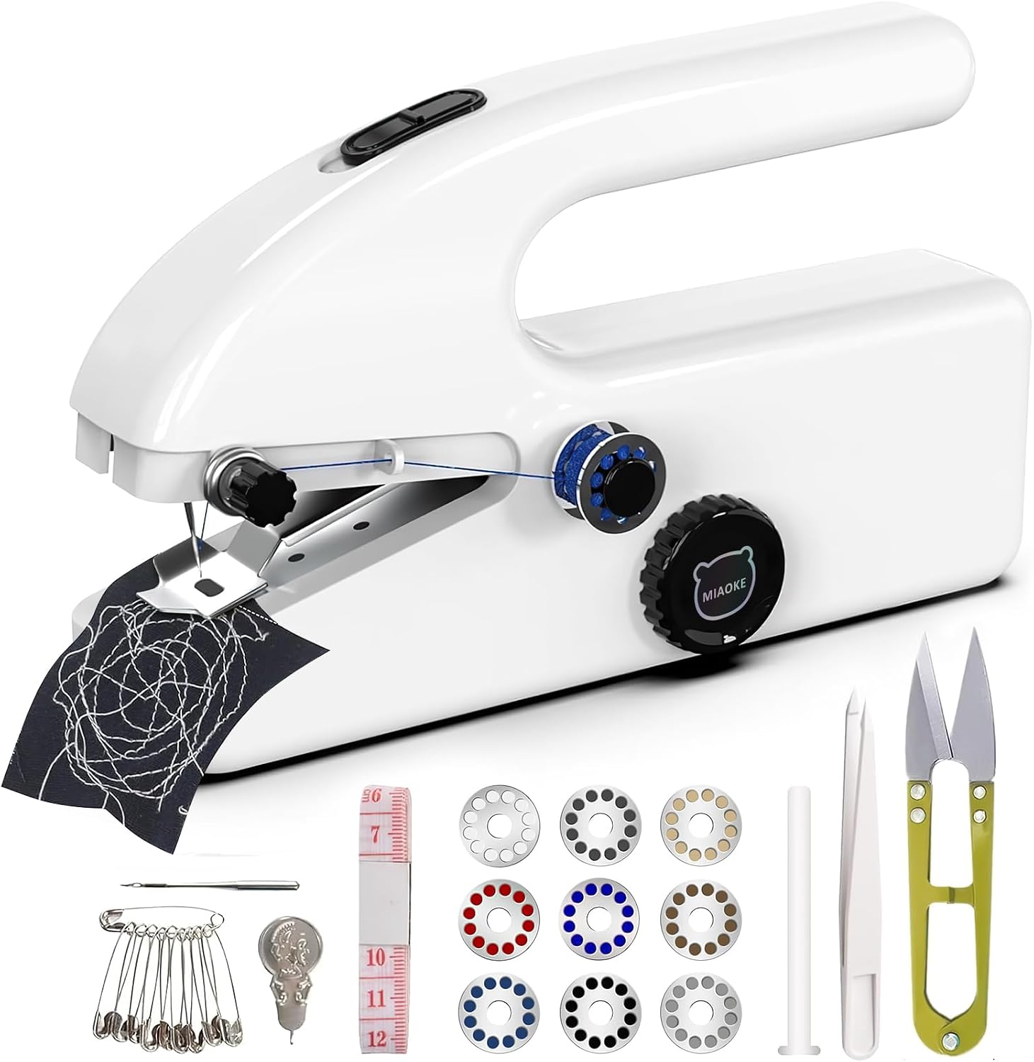 2026 Upgraded Battery and Type-C Power Portable Handheld Sewing Machine, 2 Speed Modes Mini Sewing Machine for Couturier, Tailor, Beginner, Easy to Use at Studio, Travel