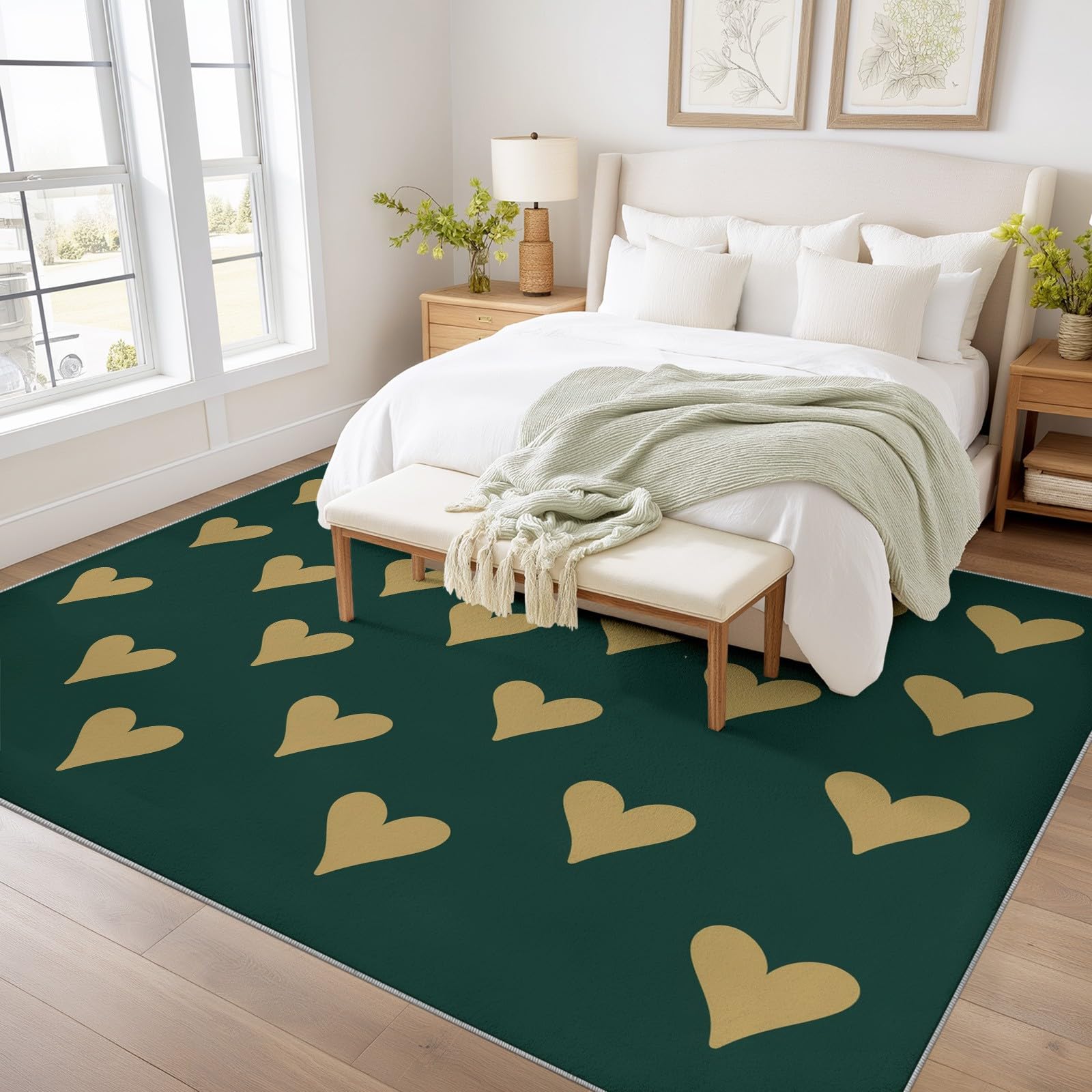 Générique Tapis de Enfant Vintage Ethnic Palmier Plume
