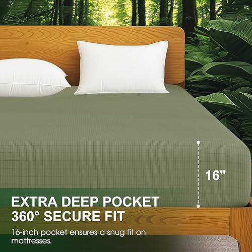 Miniatura 4 de Ivellow Grounding Sheets King - Sábanas King 10% de fibra plateada pura, 90% algodón orgánico, tamaño King, bolsillo profundo de 16 pulgadas, suave,