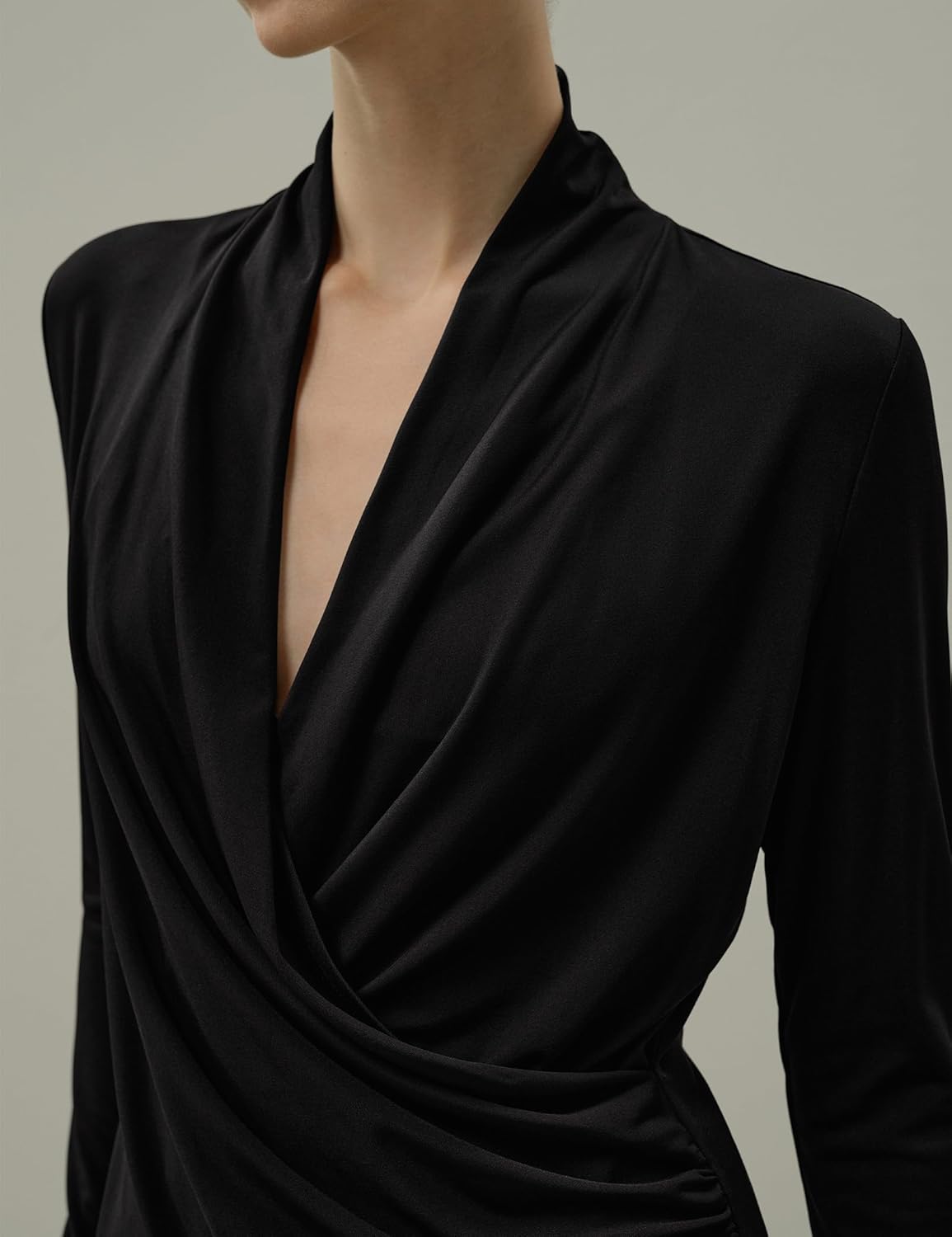 LilySilk Women Silk Breeze Jersey T-Shirt Wrap Long Sleeves Blouse Ladies Soft Tee Stretch - Image 5