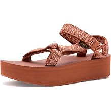 Teva Womens Flatform Universal Sandal, Crafted Floral Vintage Brown, 5