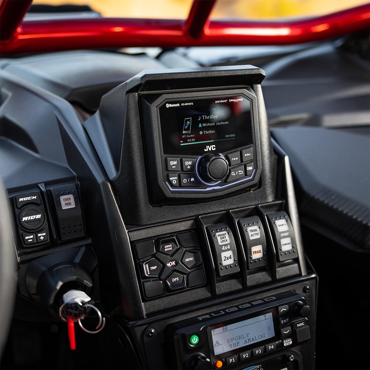 SSV Works 2017-2025 CanAm X3 Multi-Media Receiver Mounting Kit for JVC, Hertz, Rockford Fosgate, Kenwood Powersports Radios and More - 230-X3-DMR4