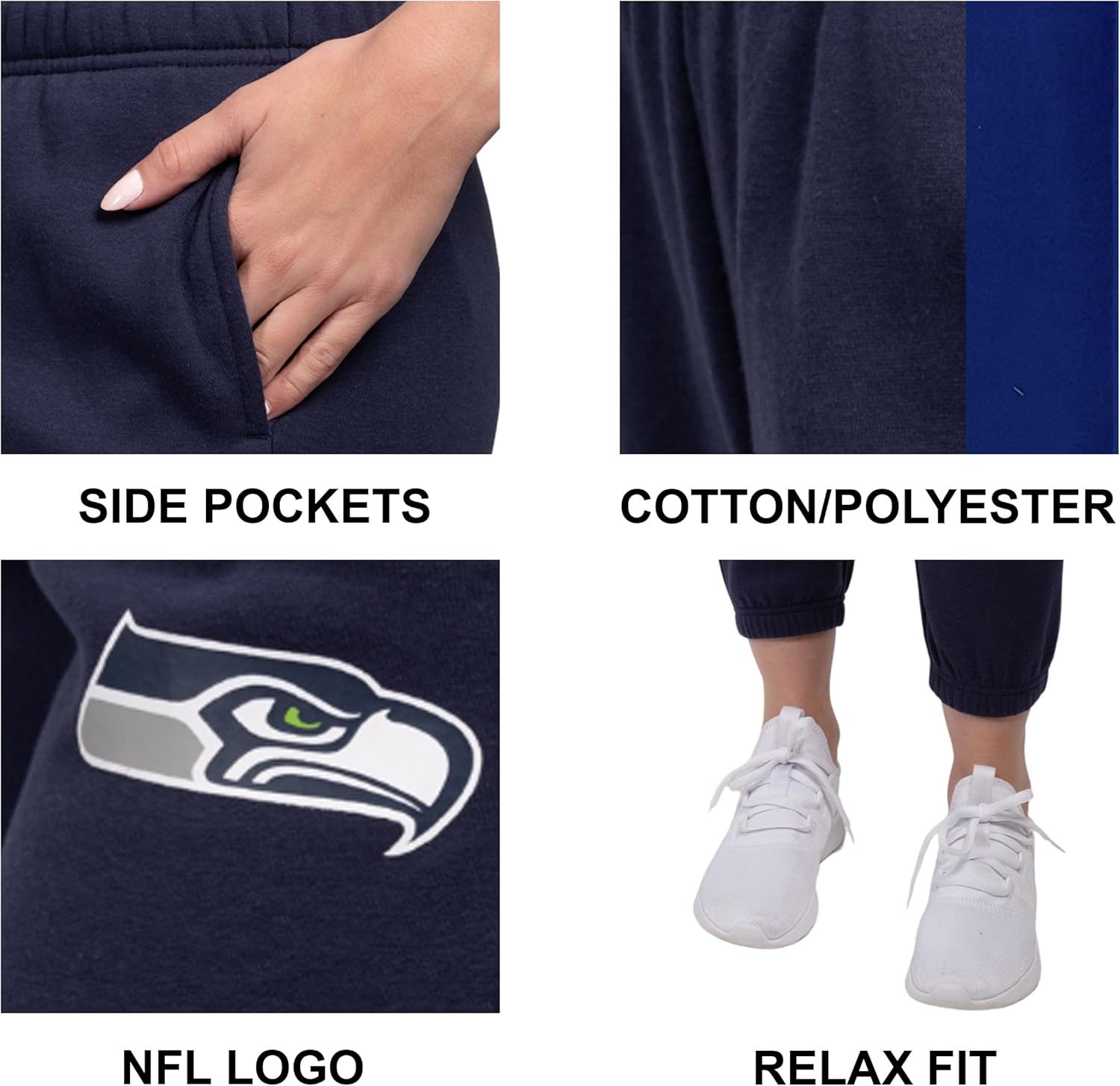 Ultra Game Women's NFL Official Super Soft Sweatpants Joggers Lounge Pants Pajamas