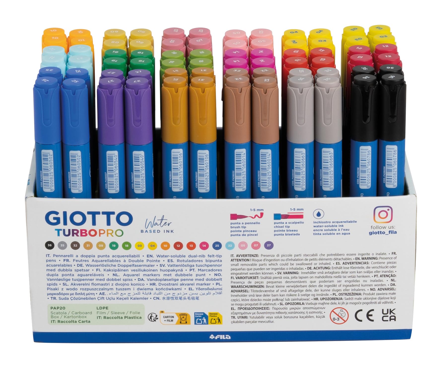 Giotto Turbo Pro Box 72 Pz In 18 Colori