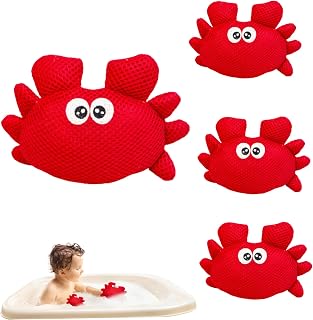 Hot Tub Scum Absorber Spa Scum Sponge Oil Absorbing Sponge Cute Crab Shape Oil Absorbing Scum Sponge for Hot Tub Swimming Pool Spa Accessories 4PCS