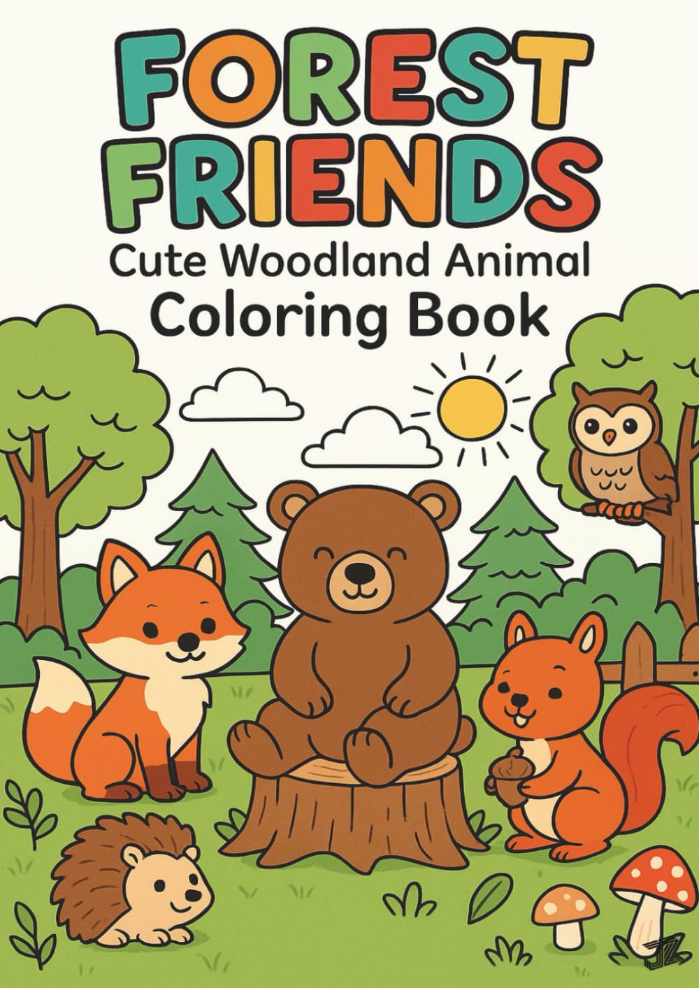 Forest Friends: Cute Woodland Animal Coloring Book: 35 Cute Woodland Animals to Color — Foxes, Bears, Owls, Deer, Hedgehogs, Raccoons and More Fun Forest Creatures for Kids Ages 4–8