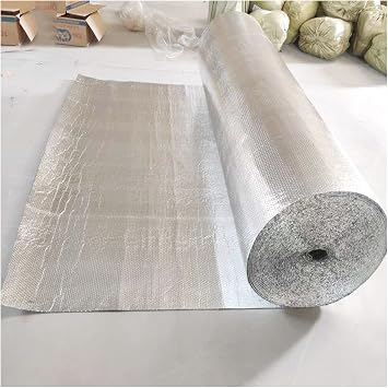 Double Bubble Reflective Foil Insulation,Reflective Insulation Roll, Foam Core Radiant Barrier, Thermal Insulation Shield,for Weatherproofing Attics,Windows,Garages,Ducts,2mmthk,1 * 7M7m2