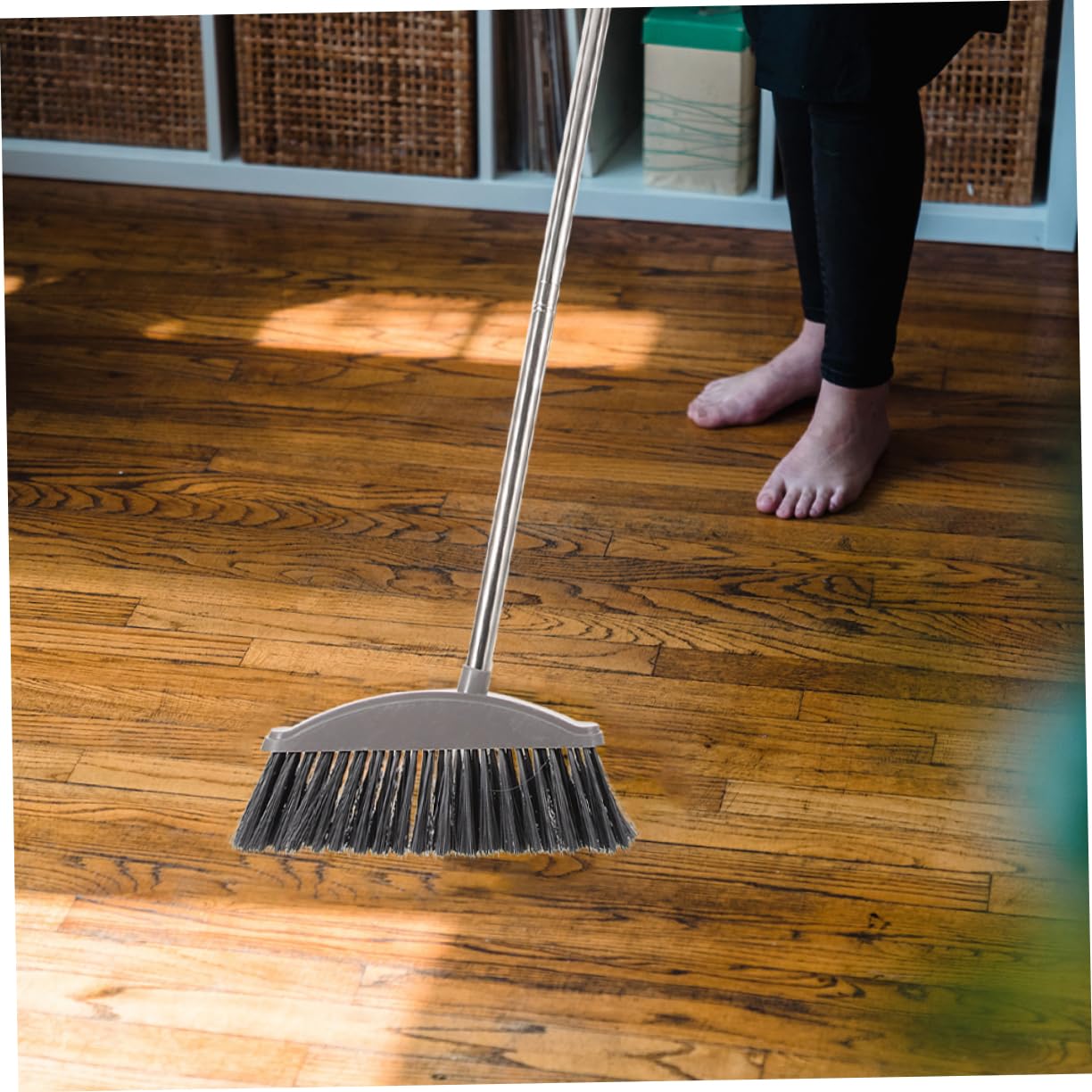 ULDIGI 2pcs Stainless Steel Broom Garden Broom Outdoor Large Broom Garbage Cleaning Supply Scrubbing Broom Trash Sweeping Besom Family Clean Broom Cleaning Broom Ground Sweeper Plastic