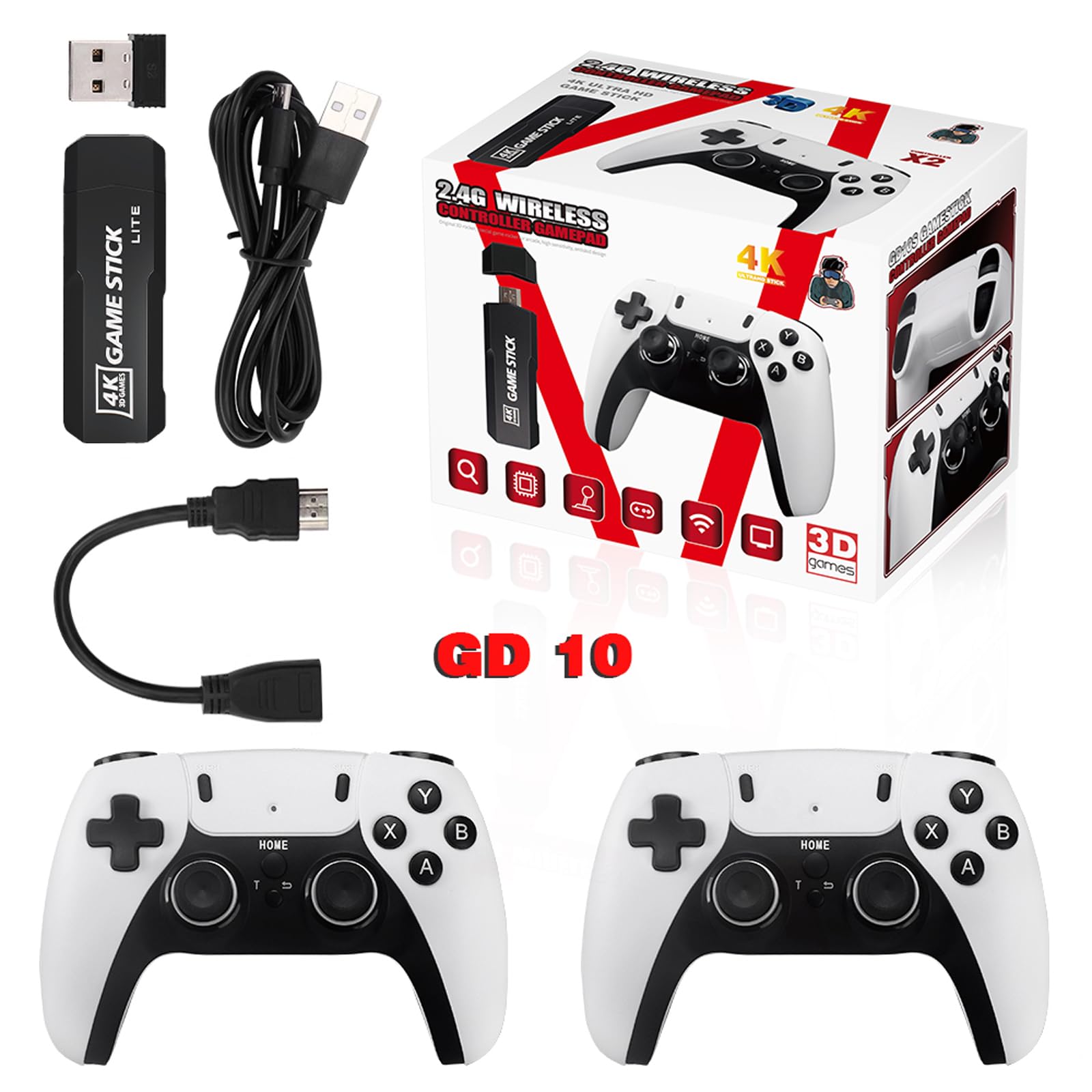 Jogujos Retro Gaming Console,Retro Game Console,Nostalgia Stick Game,Plug and Play Video Game Stick Built in 30000+ Games,Consoles with Dual 2.4G Wireless Controllers. (64G)