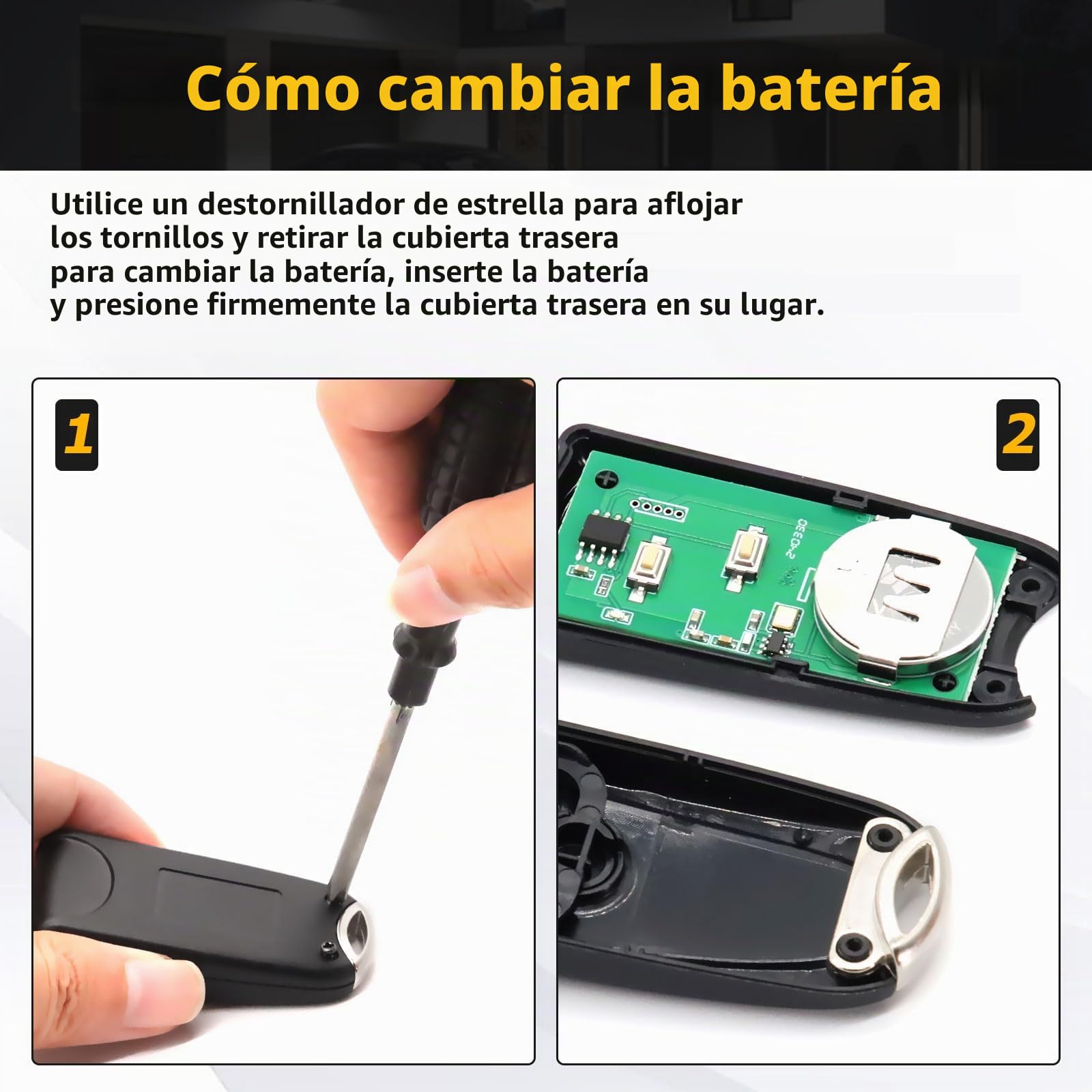 Juego de 2 mandos a distancia para Hormann, mando a distancia para puerta EcoStar RSC2-433, RSE2-433, RSZ1-433, 2 canales, transmisor manual para Hormann EcoStar 500/700/800 para Portronic D2500/D5000