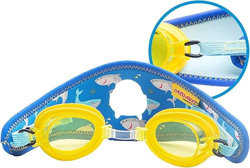 Booggles, gafas de natación antivaho para niños, gafas ajustables para niños y niños pequeños, gafas de natación para niños con correa gruesa