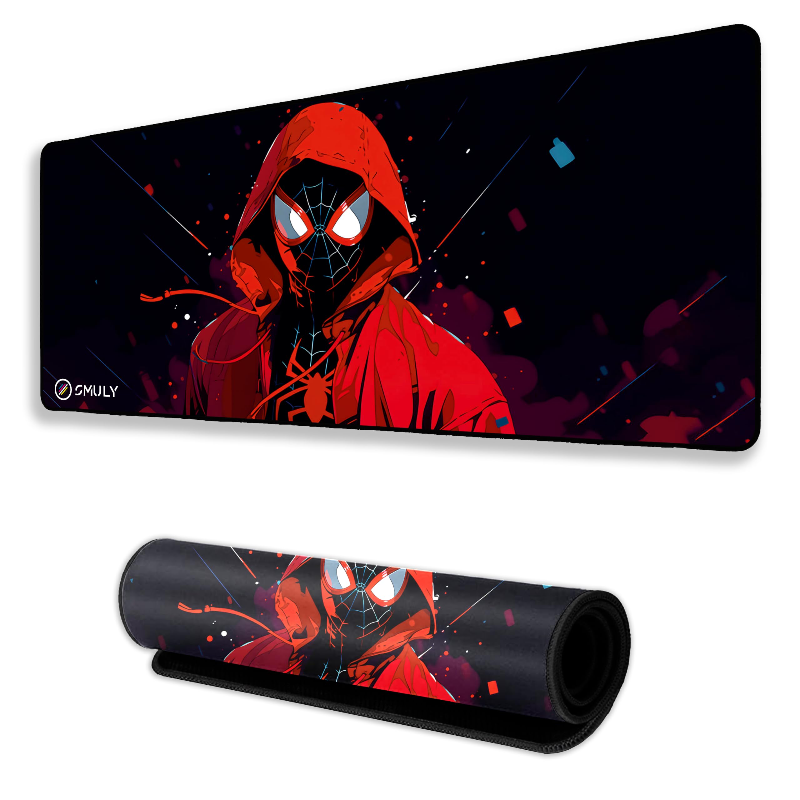 Large Gaming Mouse Pad Desk Pad Table Pad (58.5 x 28 cm, 2mm Thick) – Extended Large Desk Mat, Waterproof, Anti-Slip Rubber Base, Smooth Surface Keyboard & Laptop Pad – Red Hoodie Spider Design-picture-14