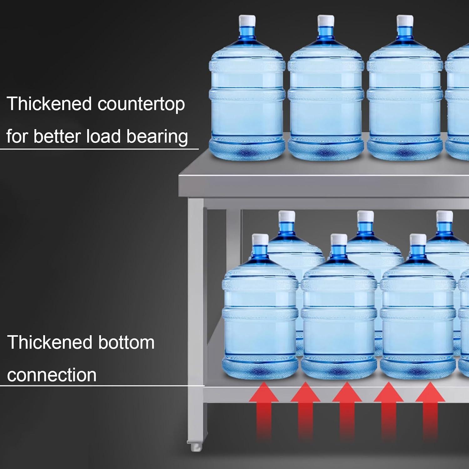 Thickened Square Tube Workbench Stainless Workbench Shelf Commercial Baking Table Metal Table Kitchen Preparation Table