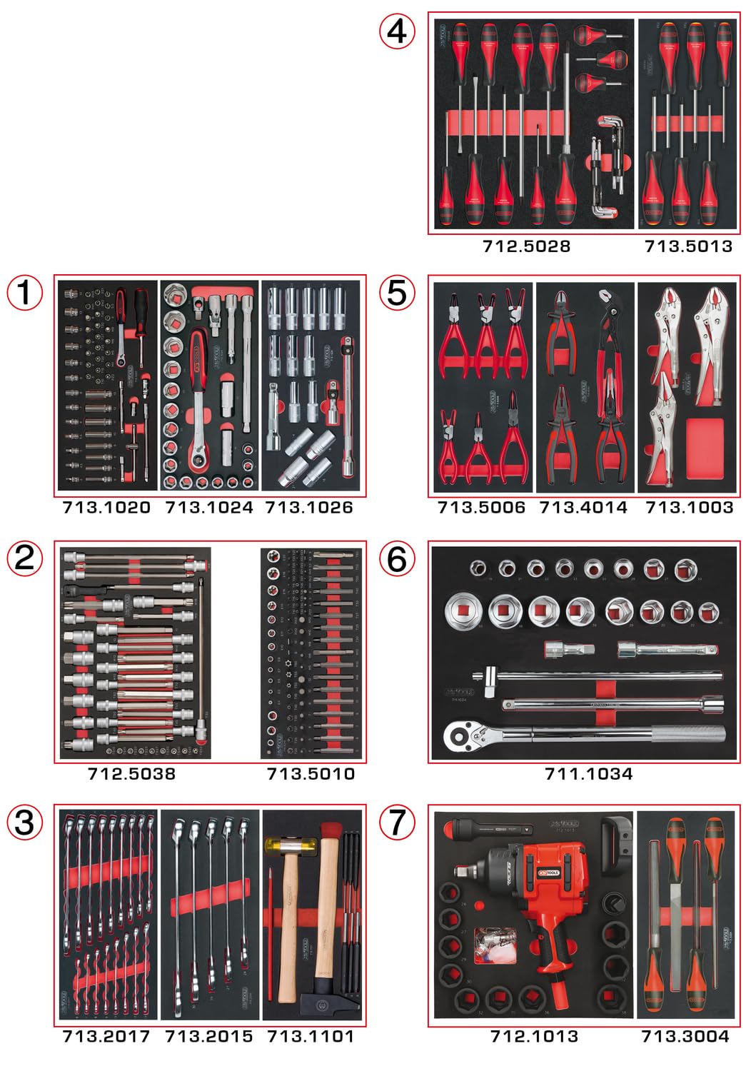 KS Tools 714.0337 Composition d’Outils 7 tiroirs pour Servante d'Atelier | Composition d’outils 7 tiroirs pour servante, 337 pièces, rangement atelier