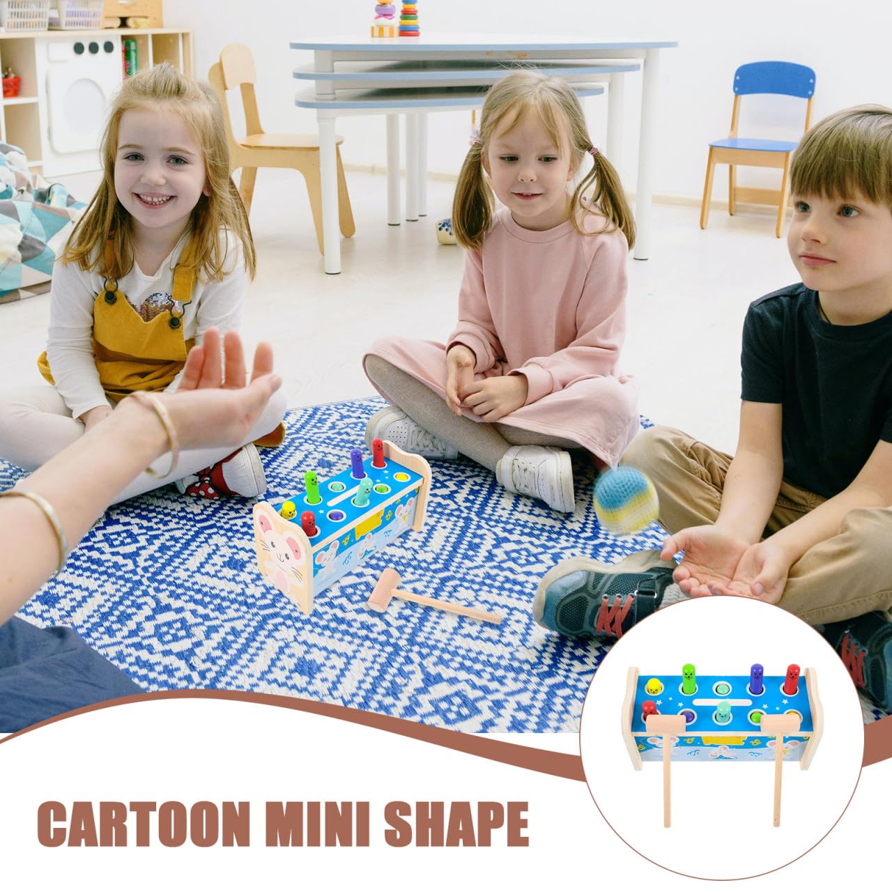 GALPADA Bois à Marteler pour Garçon Fille Ans Jeu Éducatif Créatif Exercice Coordination Main-œil Design et Sûr pour Éveil et Loisirs