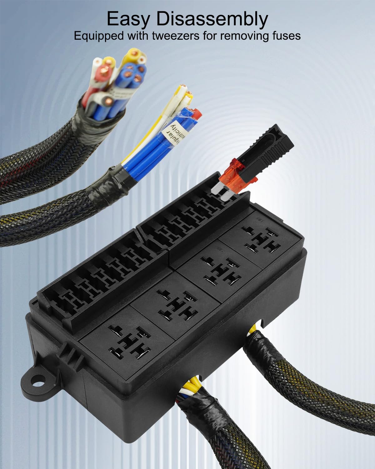 Amazon.co.jp: 12V ヒューズリレーボックスブロック 4リレーと12
