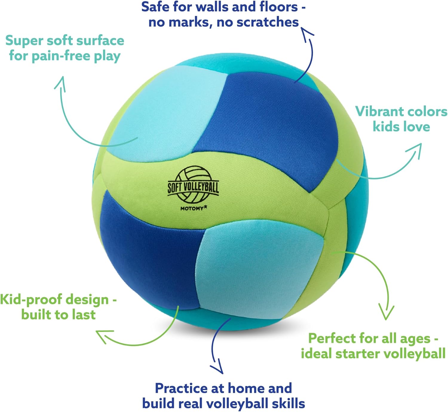 MOTOMY™ Soft Volleyball, Pain-Free Indoor Training Ball for Kids & Youth, Extra Soft Surface with Realistic Bounce, Silent Ball for House Practice, Ideal Volleyball Gifts for Boys & Girls - Image 5