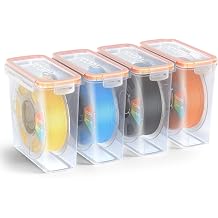 YOOPAI Pro Filament Storage Box, Airtight Filament Container for Single 1KG Spools, Flat Lid for Stable Stacking, Moisture & Dust Resistant with Desiccants for 3D Printer Filament Storage, 4 Pack
