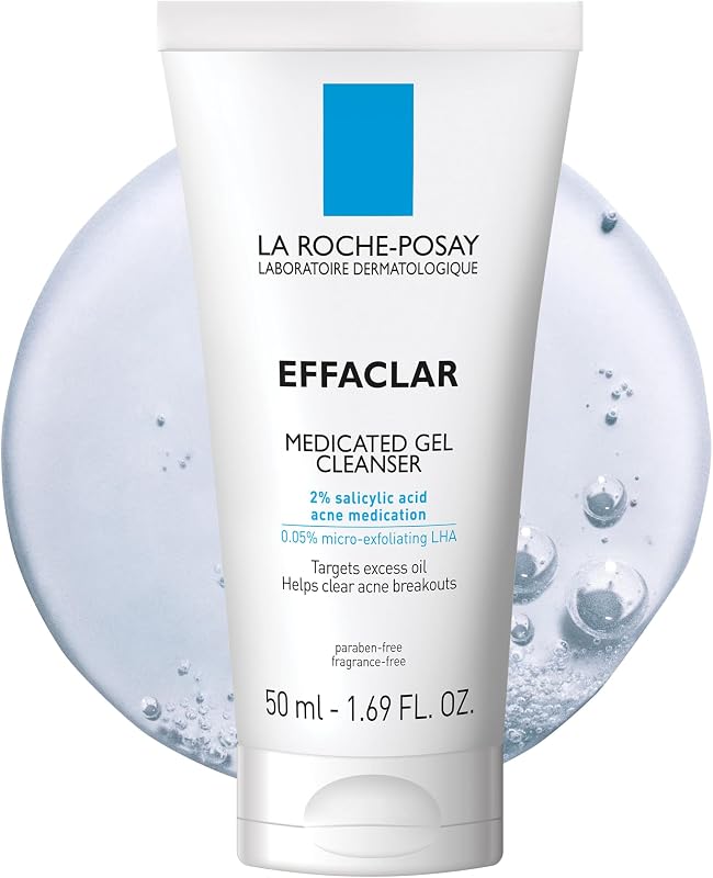 Effaclar Medicated Gel Cleanser, 2% Salicylic Acid Cleanser + LHA + Glycerin, Dermatologist Tested Foaming Acne Face Wash, Clear & Prevent Acne Breakouts, Oil Free, Targets Excess Oil