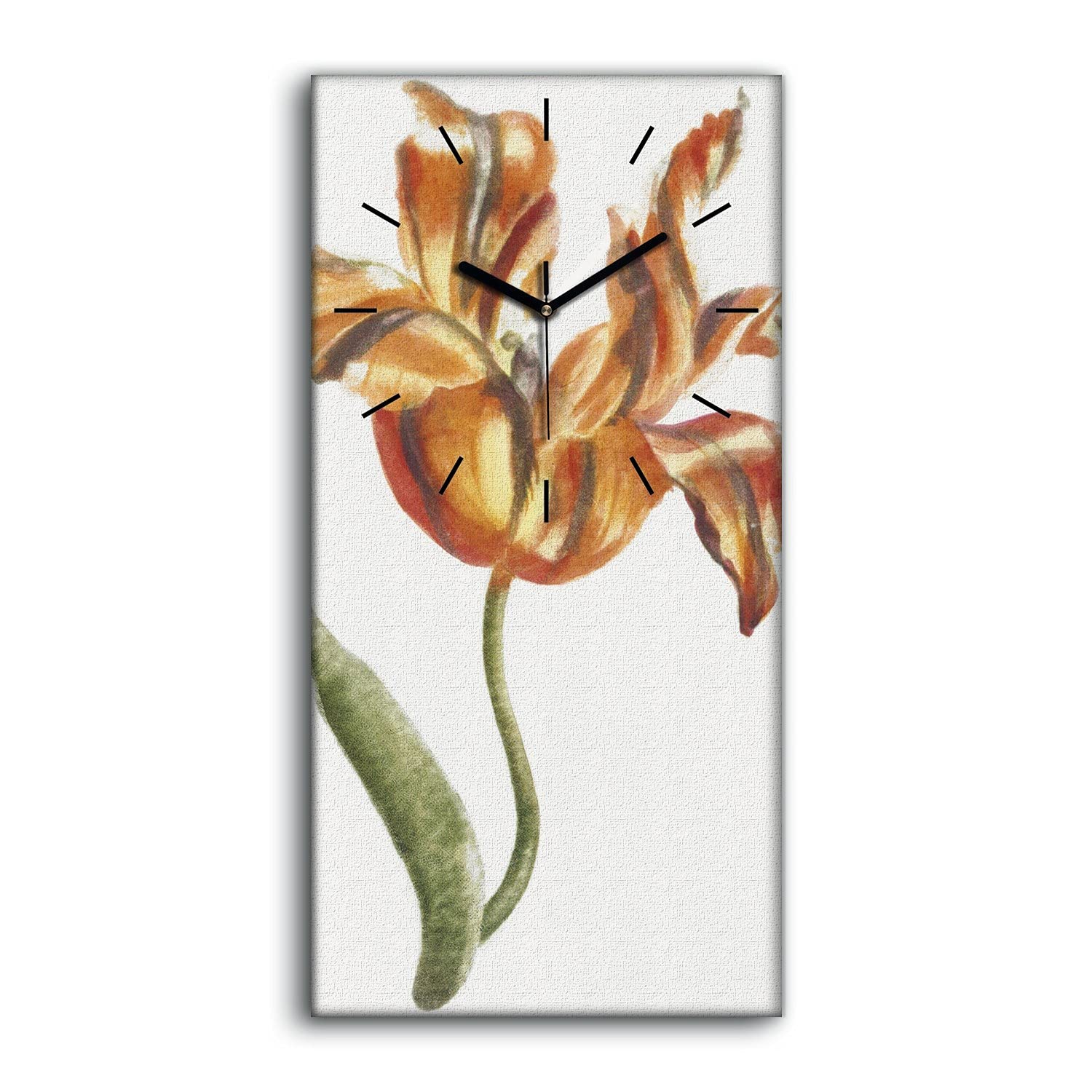 Horloge sur toile 30x60cm décoration salon moderne image art mural fleurs anciens